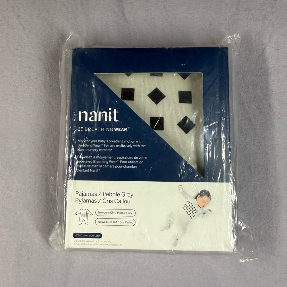Nanit breathing wear pebble gray pajamas NEW